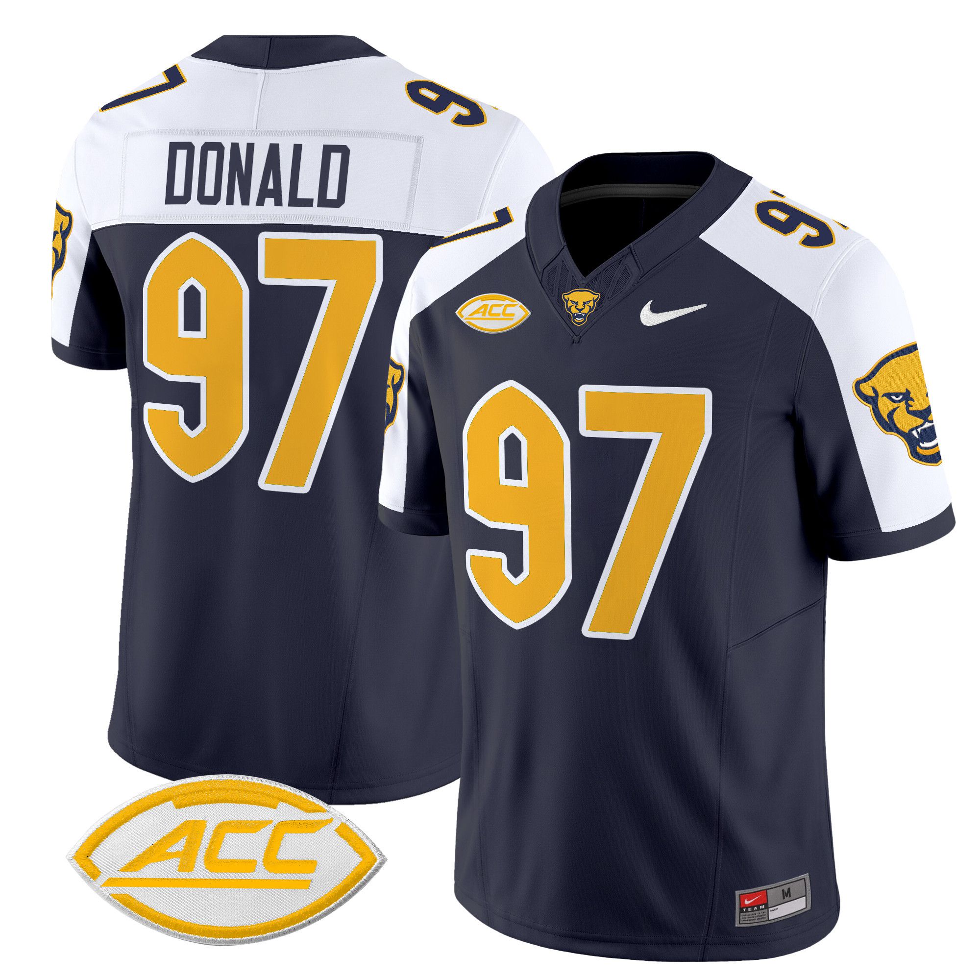 Men Pittsburgh Panthers #97 Donald Black Nike 2024 Vapor Limited NCAA Jersey
